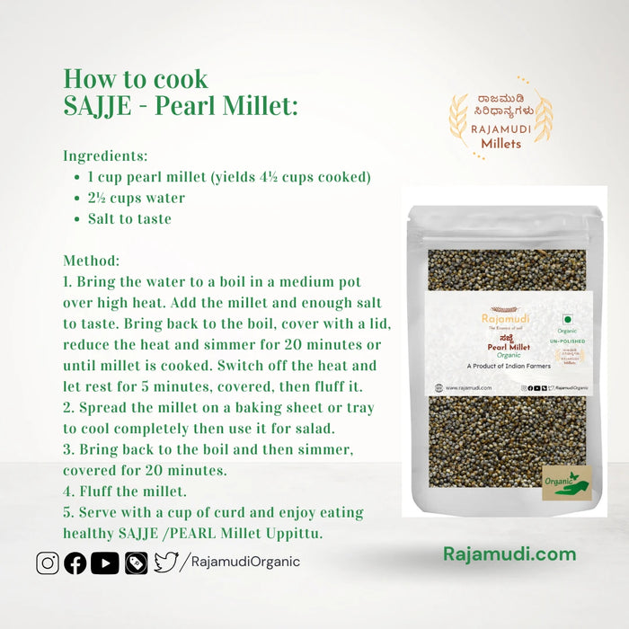 Organic Pearl Millet - Rajamudi Millets | Rajamudi Organics