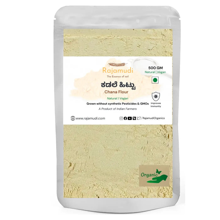 Organic Besan / Gram / Chana Dal&nbsp; Flour By Rajamudi Organics