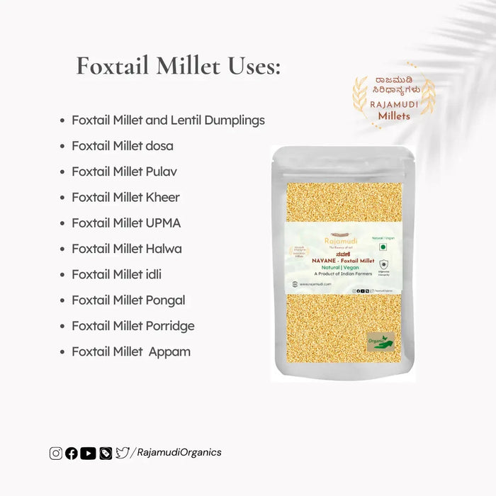 NAVANE - Foxtail Millet | Rajamudi Organics