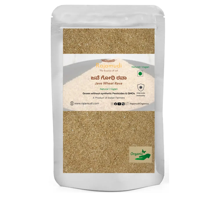 Organic Khapli Wheat Dalia | Java Godhi Rava - Rajamudi Organics