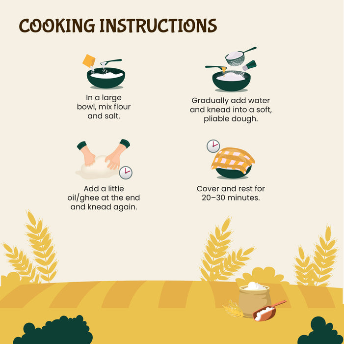 Organic Khapli Wheat Flour | Jave Godhi Hittu | 50% High Fiber | 50% low gluten - Rajamudi Organics