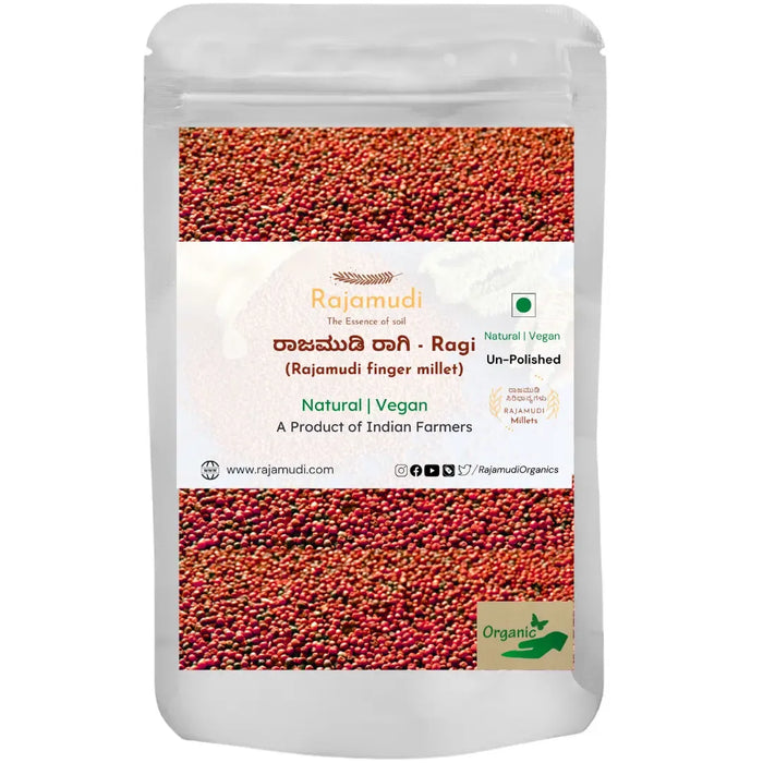 Rajamudi Finger Millet Whole Grain- Ragi  Unpolished | Rajamudi Organics