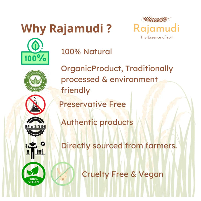 Organic Sonamasuri Rice Flour From unpolished Sonamasuri rice By Rajamudi Organics