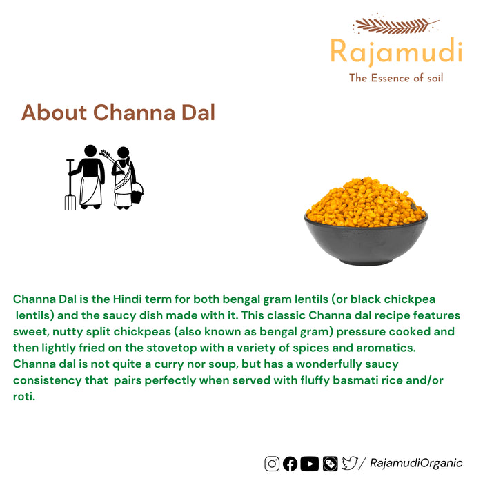 Organic Roasted Channa Dal | Rajamudi Organics