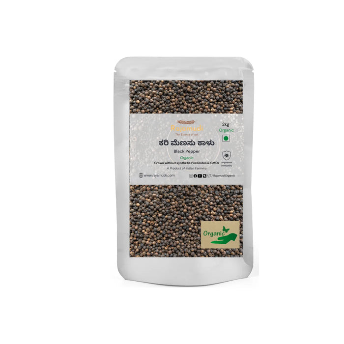 Organic Black Pepper - Kali Mirch  | Naturally Processed, Farm Picked  - Rajamudi Organics