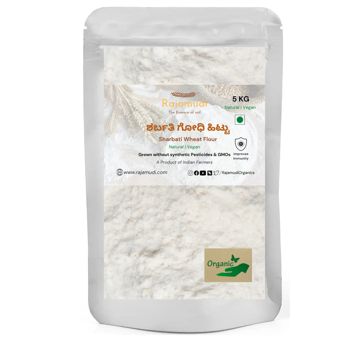 Sharbati wheat flour 5 KG, Rajamudi Organic Sharbati Wheat Flour 